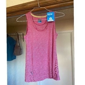 NWT pink and white striped icebreaker tank top